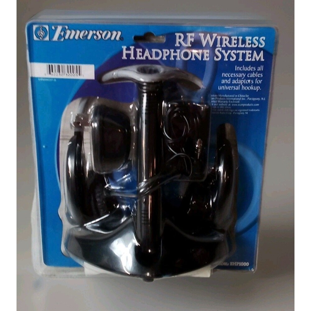 Emerson New Old Stock.RF Wireless Headphone System New In Package Model EHP1000